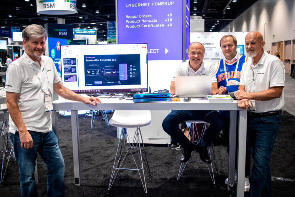 ERP Mechanics' CEO Karolis Aleknavičius meeting with the Lasernet team